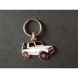Porte-clés profil Suzuki Samurai Santana SJ410 SJ413 Sierra (blanc) - Foto 1 di 1