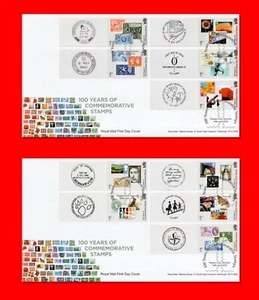 GB 2024 100 Years of Commemorative Stamps - Smilers/Collector Sheet FDC x 2 - Picture 1 of 3