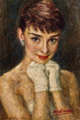 Impresión en lienzo de edición limitada Valentinarte Audrey Hepburn arte romano de vacaciones Foto 1 de 4