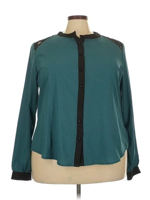 Blusa verde manga larga MYNT 1792 para mujer 3X Plus Foto 1 de 4