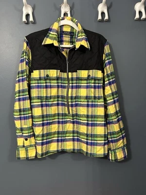 Polo Ralph Lauren Amarillo Preppy Resistente Acolchado Yugo Franela Media Cremallera Cabina XL Foto 1 de 4