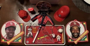St Louis Cardinals Memorabilia Lot - Plate, Tag, Key Chains, Mini-Hat, More… - Picture 1 of 23