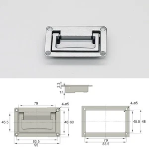 Cajón de puerta 95 mm X 60 mm empotrado al ras deslizante asa de transporte tono plateado - Imagen 1 de 3