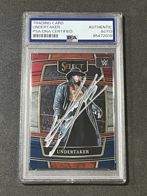 UNDERTAKER 2022 PANINI SELECT WWE RED & BLUE SIGNED AUTOGRAPHED CARD PSA/DNA - Image 1 of 2