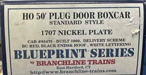 Branchline Trains Blueprint HO Kit 1707 50’ Plug Door Boxcar Nickel Plate NOS - Picture 1 of 2