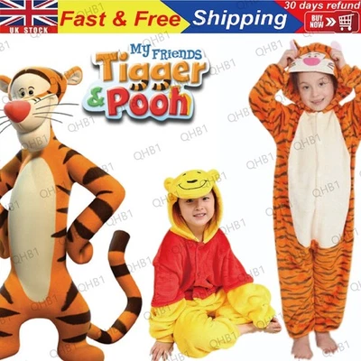 2026⭐Kids Pyjamas Tigger Winnie Cartoon Animal Sleepwear Party Costume Bathrobe - Image 1 of 4