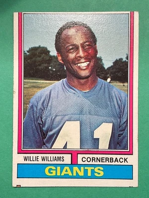 Willie Williams 1974 Topps Football Card #284 - New York Giants Cornerback - Image 1 of 2