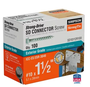 Simpson SD10112R100 #10 x 1-1/2 in. Galvanized Connector Screws (100 Pack) - Picture 1 of 2