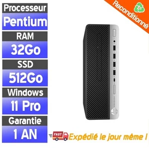 ☑️⭐☑️PC Bureau - HP ProDesk 600 G3 SFF - Pentium - 32Go ram 512Go SSD☑️⭐☑️ - Photo 1/4