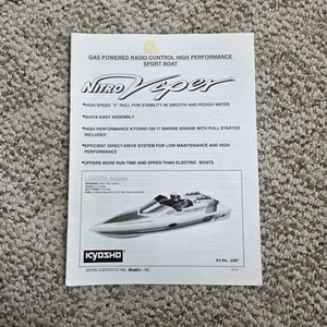 Kyosho Nitro Viper Jet Stream ~ OWNERS MANUAL ~ Vintage RC Boat Radio Control - Picture 1 of 10
