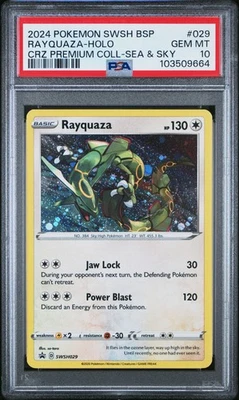 PSA 10 Rayquaza SWSH029 Sword & Shield Holo Black Star Promo Pokemon Card - Image 1 of 2