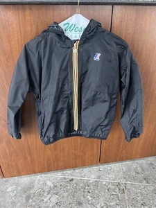 K-Way Boys Zip Up Windbreaker Hoodie Jacket Black Size 8Y - Picture 1 of 9