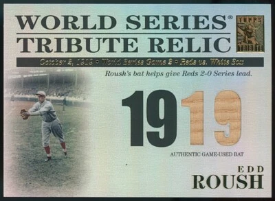 2003 Topps Tribute World Series Silver Edd Roush Bat Relic #28/50 SP (Only 50) - Image 1 of 2