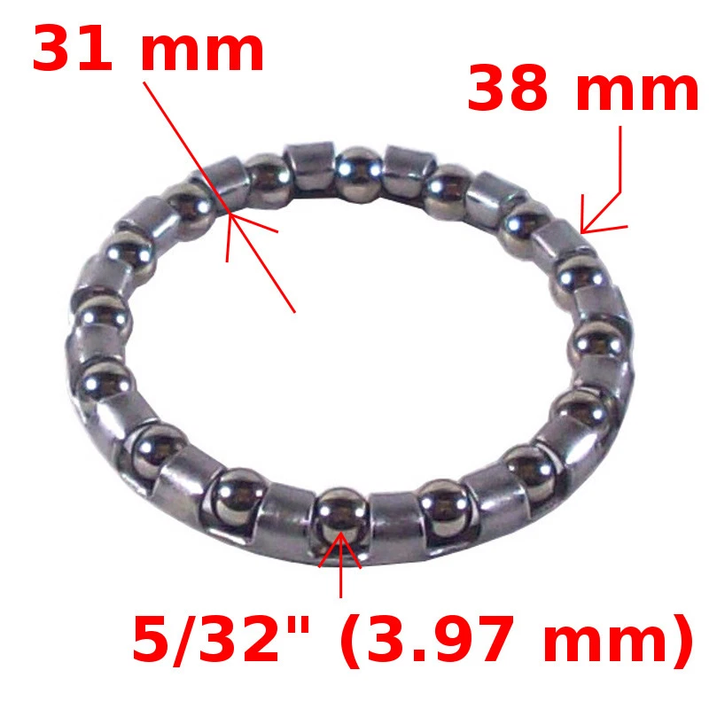 BIKE BALL BEARING CAGED HEADSET FRAME PIVOT 1" AHEAD 5/32" BEARINGS RETAINER 16 - Image 1 of 1