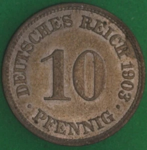 1903A Alemania/Imperio 10 Pfennig UNC - Imagen 1 de 2