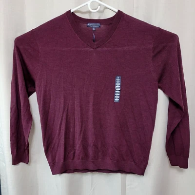 Suéter Hart Schaffner Marx Extra Fino Lana Merino Para Hombre Talla XLT Merlot Nuevo Con Etiquetas Foto 1 de 4