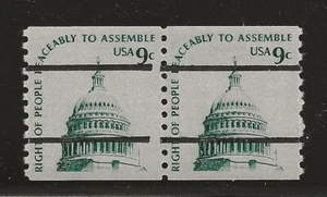 US Scott #1616b, Precancel Pair 1976 Capitol 9c FVF MNH - Picture 1 of 1