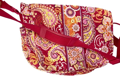 Vera Bradley Pink Floral Quilted Large Crossbody Messenger Bag Paisley 11"x13" - Image 1 of 4