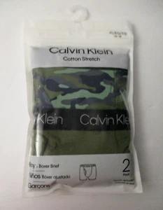 Calvin Klein boys cotton stretch boxer briefs 2 pair size XL 16/18  - Picture 1 of 2