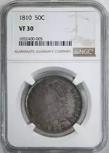 1810 Capped Bust Half Dollar 50C NGC VF30 - Picture 1 of 5