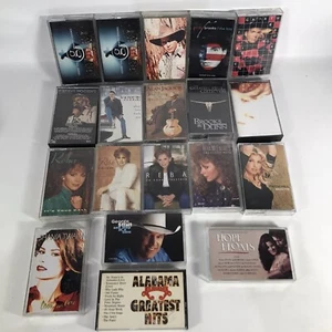 Country Cassette Tape lot Garth Brooks George Strait Reba Alabama Shania Faith - Picture 1 of 3