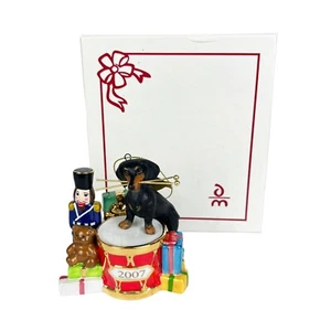 NEW Danbury Mint 2007 Dachshund Dog "Christmas Drummer" Nutcracker Ornament NIB - Picture 1 of 11