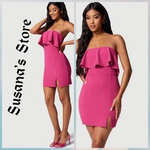 NWT bebe SIZE M Strapless Flounce Mini Dress Sexy & Attractive!! - Picture 1 of 6
