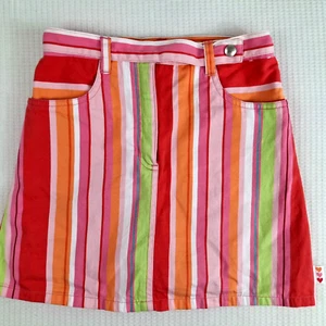 Vintage Gymboree Sugar Cookie Kids Girls' Size 8 9 Skort Striped Pink Adjustable - Picture 1 of 10