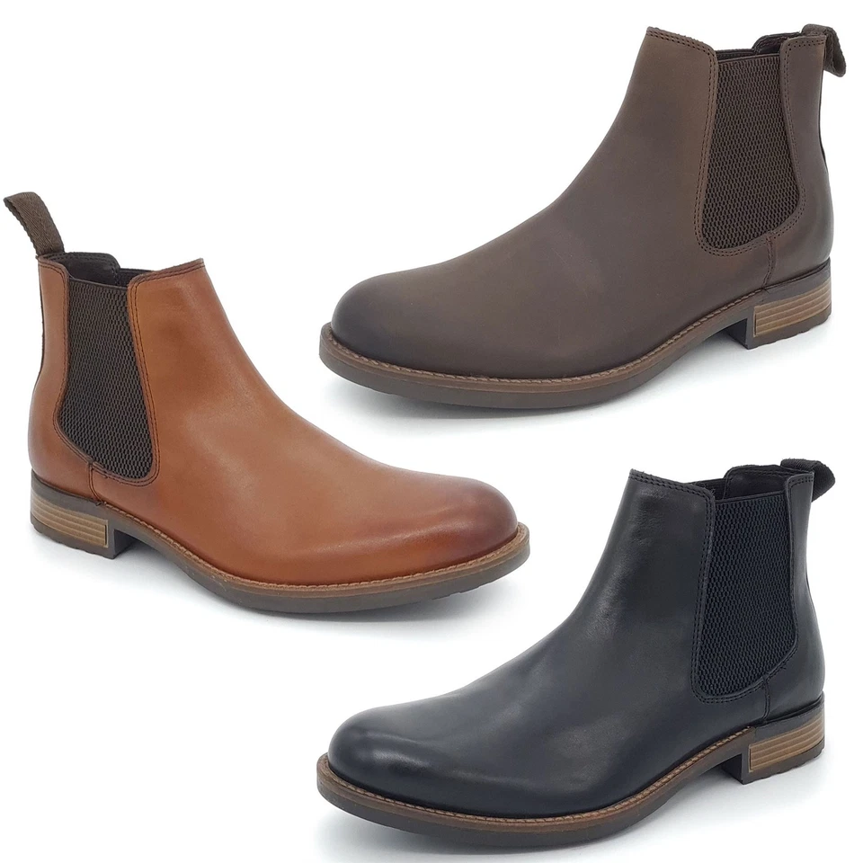 Leder Chelsea Boot Herren Zum Überziehen Formell Freizeit Stollen HX London Hampton