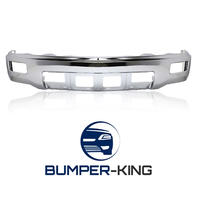 BUMPER-KING Chrome Front Bumper Face Bar for 2014 2015 Chevy Silverado w/ Fog - Image 1 of 4