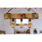 NERO-Rustic Chandelier Aged Wood Ceiling Pendant Light Vintage Unique Design