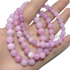 Natural Purple kunzite 6/8/10mm Round Gems Beaded Elastic Stretch Bracelet 7.5''