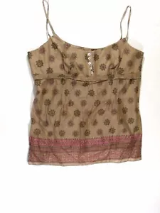 Laundry by Shelli Segal Brown Pattern Button Front Top Size L *$155 - Picture 1 of 4