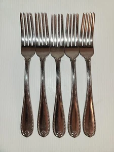 (5) Lenox Tudor Bead-Augusta Stainless Dinner Forks 8” - Picture 1 of 2