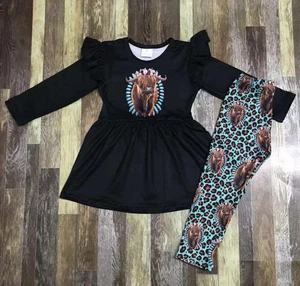 Highland Cow Girl Outfit Set - Picture 1 of 1