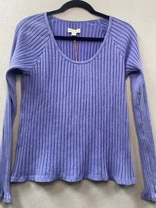 Knox Rose Women's Slim Fit Long Sleeve Ribbed T Shirt Purple Size XXL - Picture 1 of 6