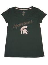 Michigan State Spartans Colosseum WOMEN Ultra Soft Rhinestone V-Neck T-Shirt (M)