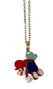 Super Mario Uh Oh Emaille Metall Anhänger Kette Halskette Gaming Motto Halskette - Bild 1 von 1
