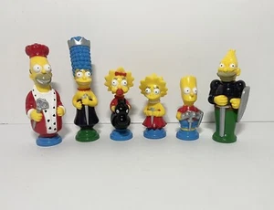 1992 The Simpsons 3D Chess Set Replacements 6 Pieces Homer Marge Bart Lisa - Picture 1 of 1