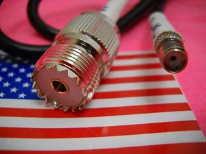 SMA FEMALE to SO-239 Female Jack jumper pigtail Cable WIFI RG58 20" MADE IN US - Picture 1 of 3
