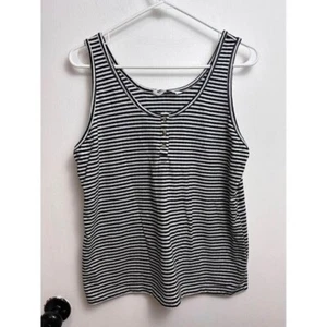 Sonoma black and white stripe woman’s tank top size large #0854 - Picture 1 of 4