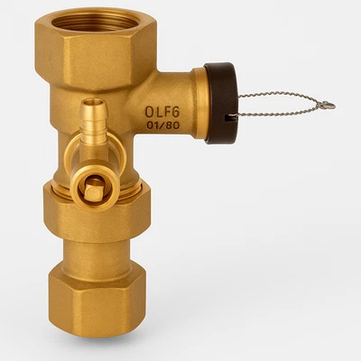 Afriso Kappenventil aus Messing für Ausdehnungsgefäße 3/4" mit Ablasshahn - Bild 1 von 3