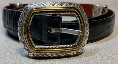 Cinto Feminino Vintage Brighton Reversível Dois Tons Preto Marrom #40210 38 - Imagem 1 de 4