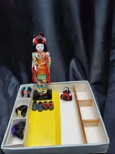 Vintage Hanako Japanese Doll With 5 Wigs Stand in box - Picture 1 of 11