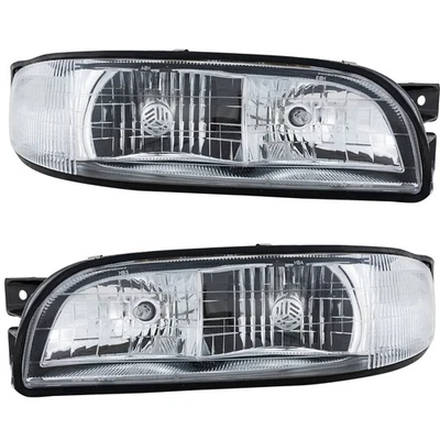 Driver and Passenger Side Headlight For Buick LeSabre 1997-1999 Halogen w/ Bulbs - Image 1 of 4