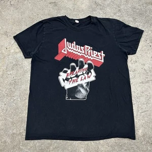 Vintage 2000s Judas Priest Band Tee Black T-Shirt Adult Large Breaking The Law - Picture 1 of 8