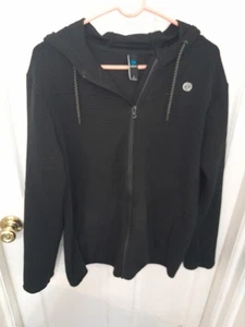 Mens/Womens Etonic Black Sz XL Ribbed Zippered Hoodie Nice Preowned Condition - Picture 1 of 7