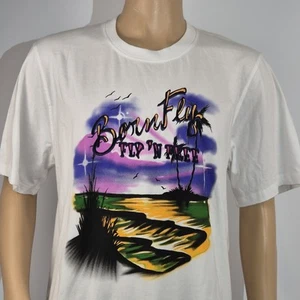 Born Fly Men's Fly 'N Free White Graphic Print T-Shirt Size 2XL (45) - Picture 1 of 10
