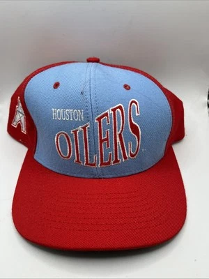 NUTMEG  VINTAGE HOUSTON OILERS SNAPBACK HAT ADULT SPELLOUT NFL CAP - Image 1 of 4