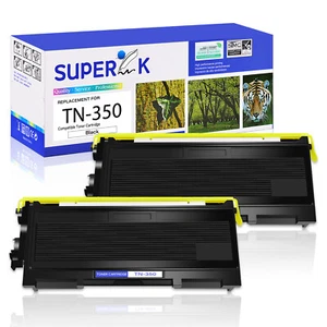2PK TN350 Toner Cartridge For Brother DCP-7020 7010 DCP-7025 MFC-7220 MFC-7225N - Picture 1 of 24